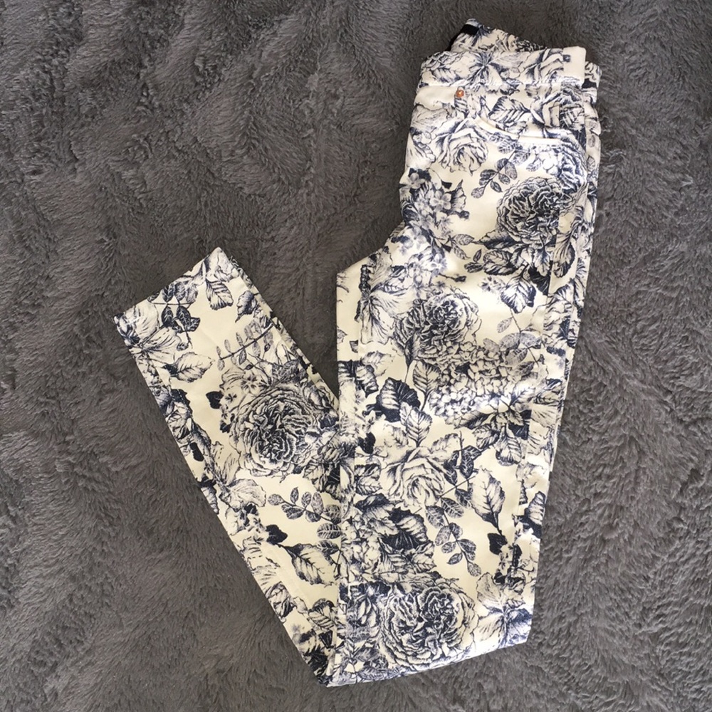 H&M rose printed jeans